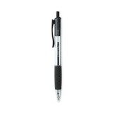 Universal UNV15533 Comfort Grip Clear Barrel Retractable Ballpoint Pen, Black Ink, 1mm, 48/Set