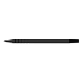Universal UNV15626 Replacement Ballpoint Counter Pen, Medium 1 mm, Black Ink, Black Barrel, 6/Pack