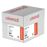 Universal UNV15850 Green Bar Computer Paper, 15lb, 14-7/8 X 11, Perforated Margins, 3000 Sheets