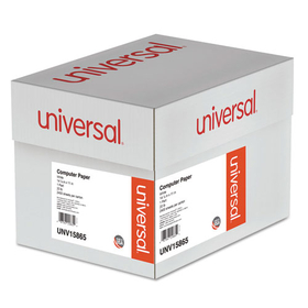 Universal UNV15865 Printout Paper, 1-Part, 20 lb Bond Weight, 14.88 x 11, White, 2,400/Carton