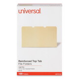 Universal UNV16123 File Folders, 1/3 Cut Assorted, Two-Ply Top Tab, Legal, Manila, 100/box