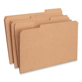 Universal UNV16143 Reinforced Kraft Top Tab File Folders, 1/3-Cut Tabs: Assorted, Legal Size, 0.75" Expansion, Brown, 100/Box