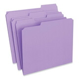 Universal UNV16165 Colored File Folders, 1/3 Cut Assorted, Two-Ply Top Tab, Letter, Violet, 100/box