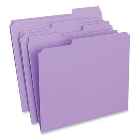 Universal UNV16165 Reinforced Top-Tab File Folders, 1/3-Cut Tabs: Assorted, Letter Size, 1" Expansion, Violet, 100/Box
