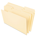 Universal One UNV16413 Deluxe Heavyweight File Folders, 1/3-Cut Tabs: Assorted, Letter Size, 0.75