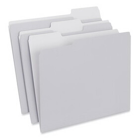 Universal UNV18101 Top Tab File Folders, 1/3-Cut Tabs: Assorted, Letter Size, 0.75" Expansion, Gray, 100/Box