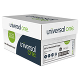 Universal UNV20050 50% Recycled Copy Paper, 92 Bright, 20 lb, 8 1/2 x 11, White, 5000 Sheets/Carton