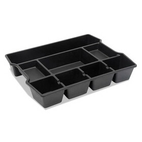 Universal UNV20120 High Capacity Drawer Organizer, Eight Compartments, 14.88 x 11.88 x 2.5, Plastic, Black