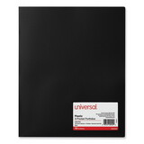 Universal UNV20540 Two-Pocket Plastic Folders, 11 x 8 1/2, Black, 10/Pack