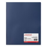 Universal UNV20541 Two-Pocket Plastic Folders, 11 x 8 1/2, Navy Blue, 10/Pack