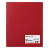 Universal UNV20543 Two-Pocket Plastic Folders, 11 x 8 1/2, Red, 10/Pack