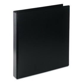 Universal UNV20711 Deluxe Round Ring View Binder, 1" Capacity, Black