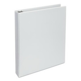 Universal UNV20722 Deluxe Round Ring View Binder, 1-1/2" Capacity, White