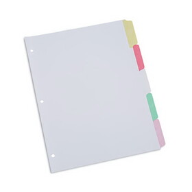 Universal UNV20816 Write-On/erasable Indexes, Five Multicolor Tabs, Letter, White