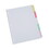 Universal UNV20816 Write-On/erasable Indexes, Five Multicolor Tabs, Letter, White, Price/ST