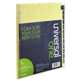 Universal UNV20823 Leather-Look Mylar Tab Dividers, 12 Month Tabs, Letter, Black/gold, 12/set