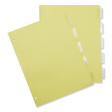Universal UNV20831 Economical Insertable Index, Clear Tabs, 5-Tab, Letter, Buff, 24 Sets/box