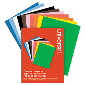 Universal UNV20900 Construction Paper, 76 lb Text Weight, 9 x 12, Assorted, 200/Pack