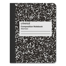 Universal UNV20930 Composition Book, Wide/Legal Rule, Black Marble Cover, (100) 9.75 x 7.5 Sheets