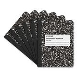 Universal UNV20936 Composition Book, Wide Rule, 9 3/4 x 7 1/2, White, 100 Sheets, 6/Pack