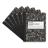 Universal UNV20946 Composition Book, College Rule, 9 3/4 x 7 1/2, White, 100 Sheets, 6/Pack