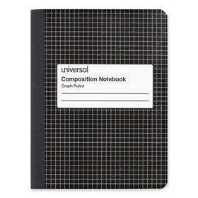 Universal UNV20950 Quad Rule Composition Book, Quadrille Rule (4 sq/in), Black Marble Cover, (100) 9.75 x 7.5 Sheets