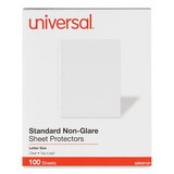 Universal UNV21121 Standard Sheet Protector, Standard, 8 1/2 x 11, Clear, 100/Box