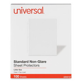 Universal UNV21121 Standard Sheet Protector, Standard, 8.5 x 11, Clear, Non-Glare, 100/Box
