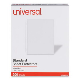 Universal UNV21122 Standard Sheet Protector, Standard, 8.5 x 11, Clear, 200/Box
