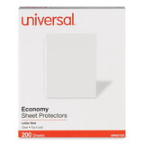 Universal UNV21123 Standard Sheet Protector, Economy, 8 1/2 x 11, Clear, 200/Box