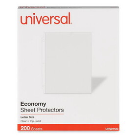 Universal UNV21123 Standard Sheet Protector, Economy, 8.5 x 11, Clear, 200/Box