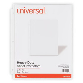 Universal UNV21128 Top-Load Poly Sheet Protectors, Heavy Gauge, Clear, 50/Pack