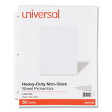 Universal UNV21129 Top-Load Poly Sheet Protectors, Heavy Gauge, Nonglare, Clear 50/box