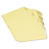 Universal UNV21871 Economical Insertable Index, Clear Tabs, 5-Tab, Letter, Buff, 6 Sets/pack