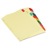 Universal UNV21872 Economical Insertable Index, Multicolor Tabs, 8-Tab, Letter, Buff, 6 Sets/pack