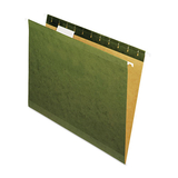 Universal UNV24115 Reinforced Recycled Hanging Folder, 1/5 Cut, Letter, Standard Green, 25/box