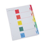 Universal UNV24800 Table Of Contents Dividers, Assorted Color 5-Tab, 1-5, Letter, White, 6/pack