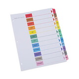 Universal UNV24810 Table Of Contents Dividers, Assorted Color 12-Tab, Months, Letter, White