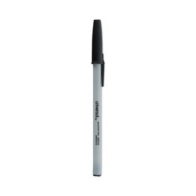 UNIVERSAL OFFICE PRODUCTS UNV27410 Ballpoint Pen, Stick, Medium 1 mm, Black Ink, Gray/Black Barrel, Dozen
