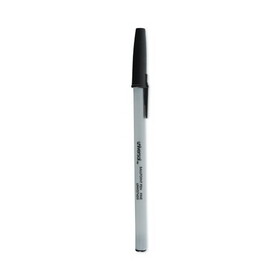 UNIVERSAL OFFICE PRODUCTS UNV27420 Ballpoint Pen, Stick, Fine 0.7 mm, Black Ink, Gray/Black Barrel, Dozen
