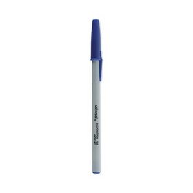UNIVERSAL OFFICE PRODUCTS UNV27421 Ballpoint Pen, Stick, Fine 0.7 mm, Blue Ink, Gray/Blue Barrel, Dozen