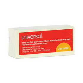 UNIVERSAL OFFICE PRODUCTS UNV28062 Recycled Sticky Notes, 1 1/2 X 2