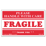 Universal UNV308383 Fragile Handle With Care Self-Adhesive Shipping Labels, 3 X 5, 500/roll