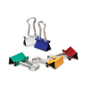 Universal UNV31027 Binder Clips with Storage Tub, Mini, Assorted Colors, 60/Pack