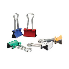 Universal UNV31028 Binder Clips with Storage Tub, Small, Assorted Colors, 40/Pack