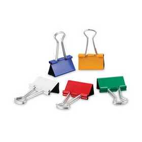 Universal UNV31029 Binder Clips with Storage Tub, Medium, Assorted Colors, 24/Pack