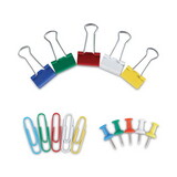 Universal UNV31203 Combo Clip Pack, Assorted Binder Clips/Paper Clips/Push Pins