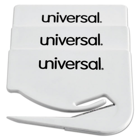 Universal UNV31803 Letter Slitter Hand Letter Opener with Concealed Blade, 2.5", White, 3/Pack