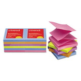 Universal UNV35611 Fan-Folded Pop-Up Notes, 3 X 3, Assorted Bright Colors, 100-Sheet, 12/pack