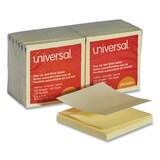 Universal UNV35664 Fan-Folded Pop-Up Notes, 3 X 3, Yellow, 100-Sheet, 12/pack